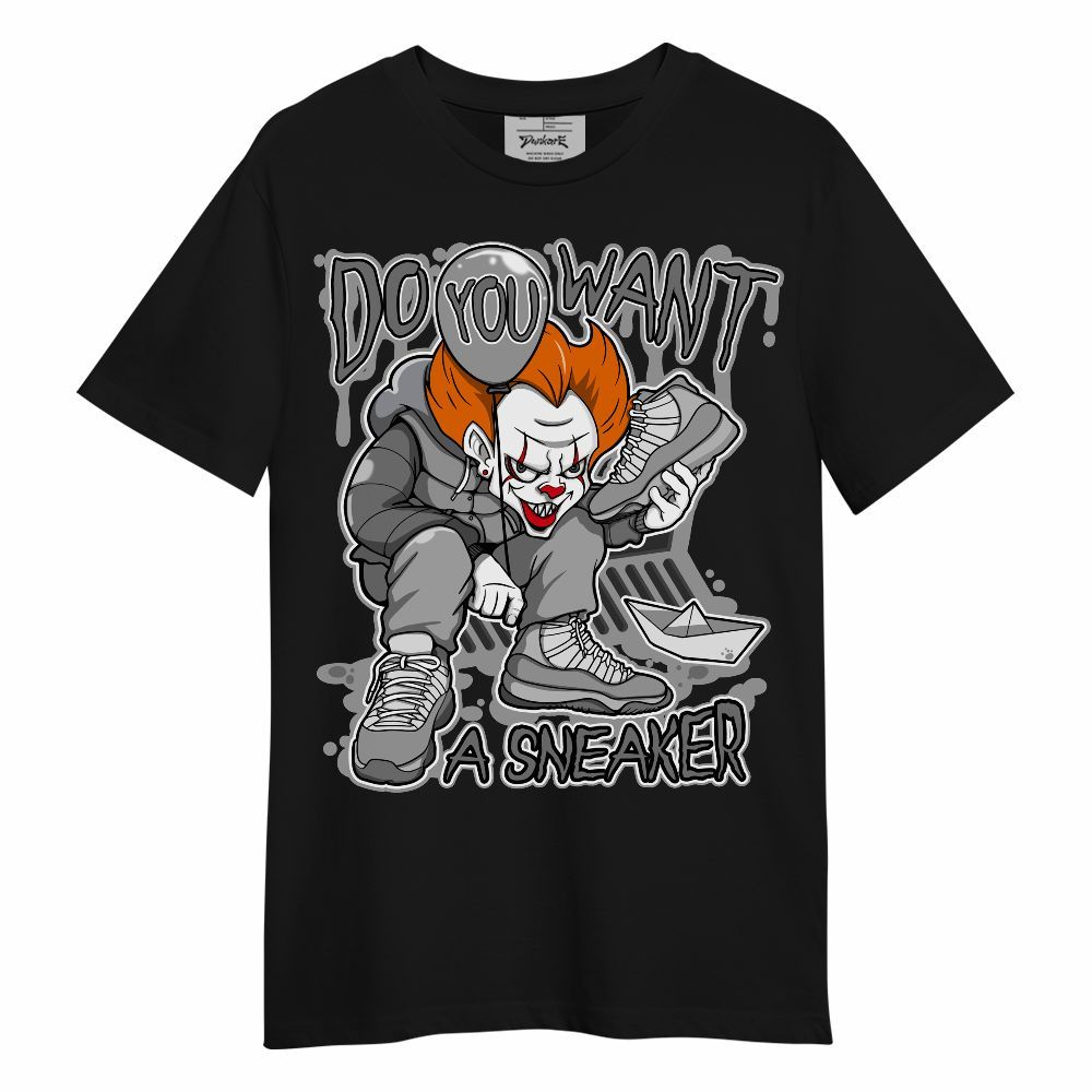 Shirt To Match Black Wolf Grey 12s - Clown Scary Sneakers Halloween Graphic Unisex Shirt