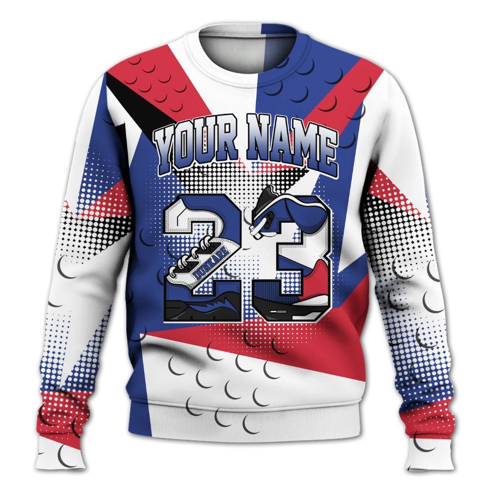 Sweatshirt To Match Air Griffey Max USA Red White Blue 1s - Poly Custom Name Number 23 5s All Over Print
