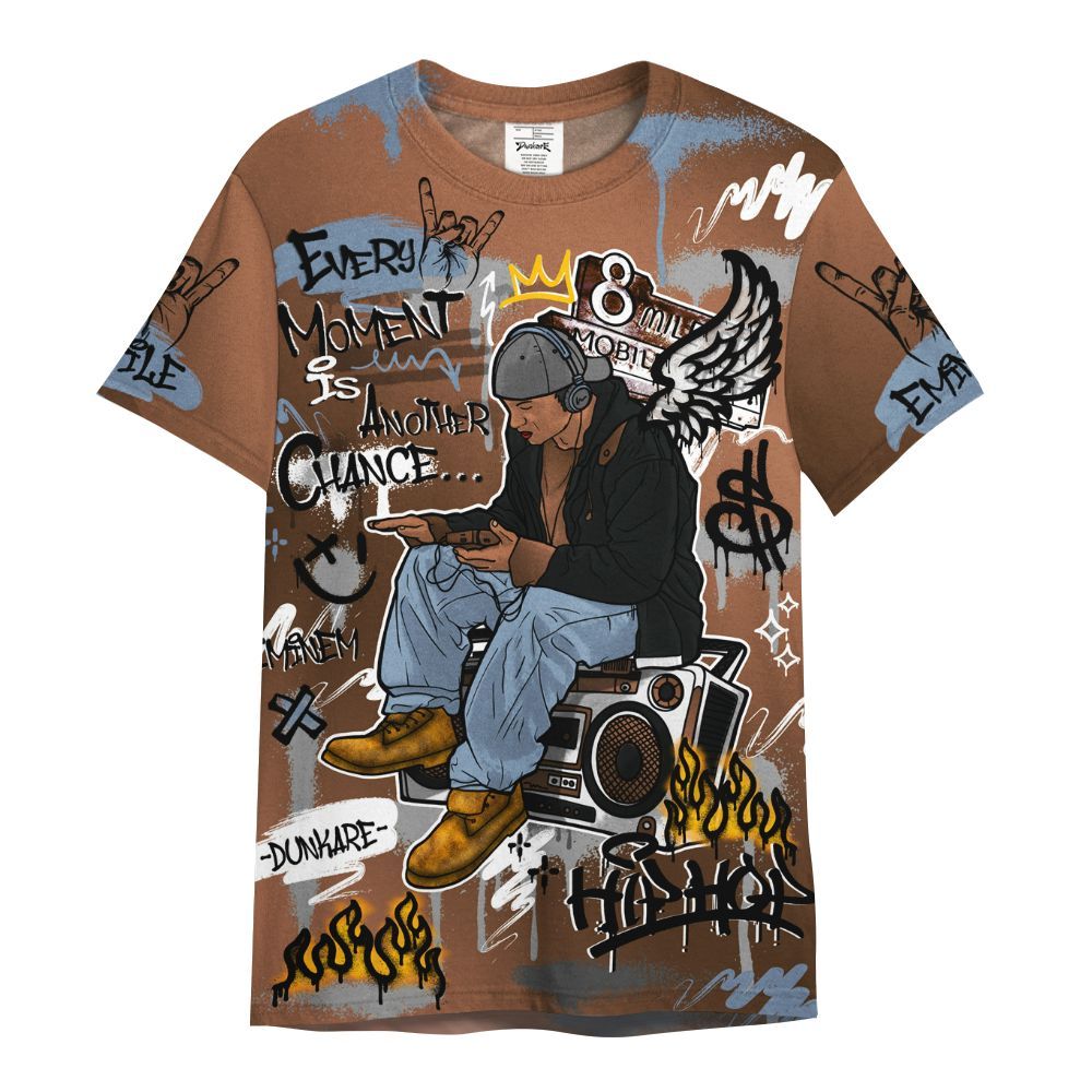 Shirt To Match Air Foamposite Metallic Copper - 8Mile Movie Graffiti All Over Print