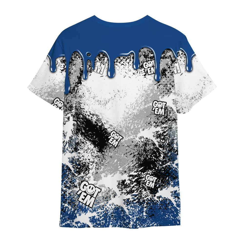 Shirt To Match Air Ship Royal Blue - Dripping 23 Drip All Over Print