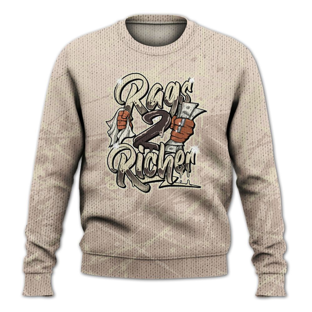 Knitted Sweater To Match A Ma Maniere X Fossil Stone 4s - Rag 2 Rich Graphic