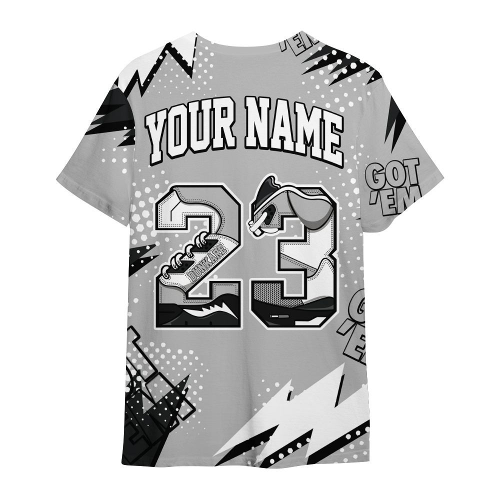 Shirt To Match Low 85 Metallic Black 1s - Custom Name Number 23 5s All Over Print