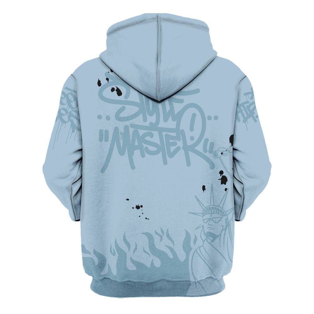 Hoodie To Match Mid Ice Blue 1s - Graphic Fck Around Find Out All Over Print