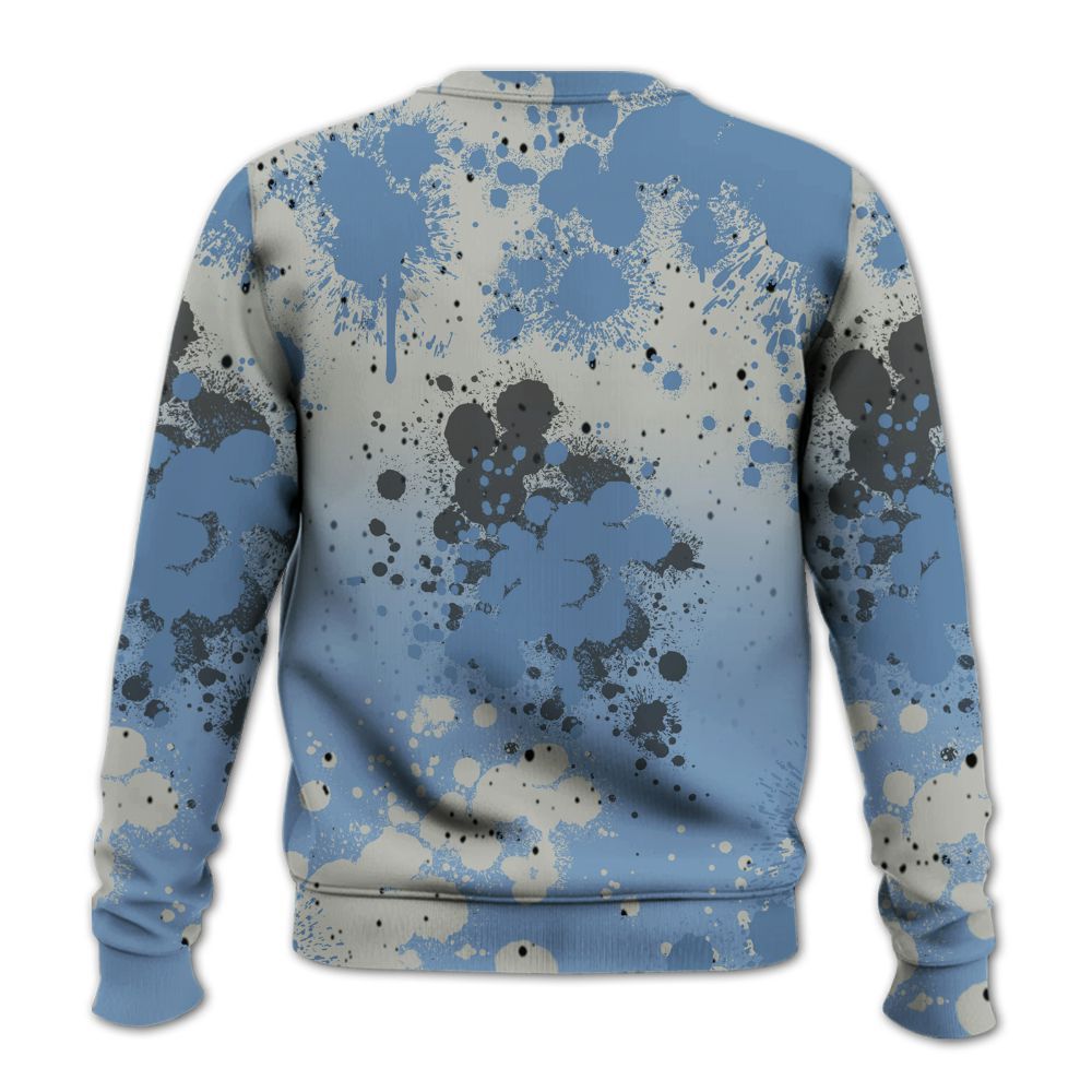 Sweatshirt To Match University Blue 4s - God Blessed Ink Drip All Over Print