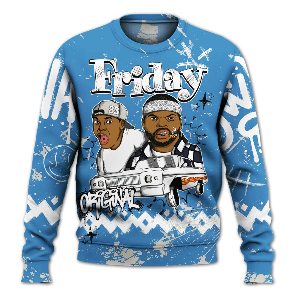 Sweatshirt To Match Low OG Obsidian 1s - Friday Sneaker Crayon All Over Print