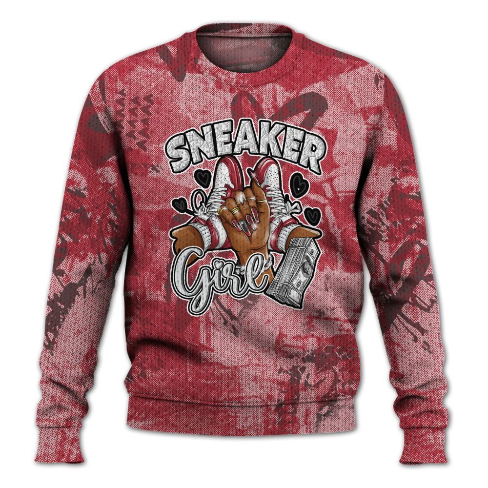 Knitted Sweater To Match Black Toe 14s - Sneakerz Girlz Heart Grunge