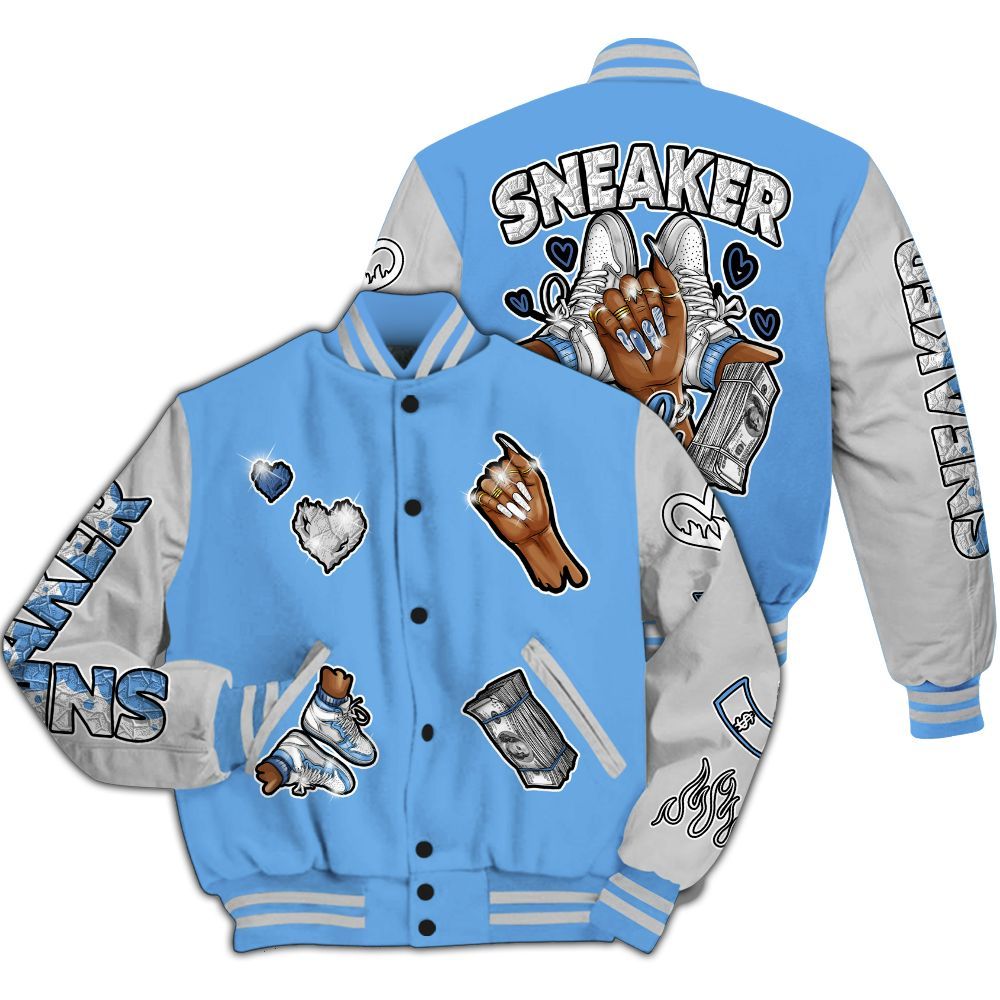 Varsity Jacket To Match University Blue 6s - Sneakerz Girlz All Over Print