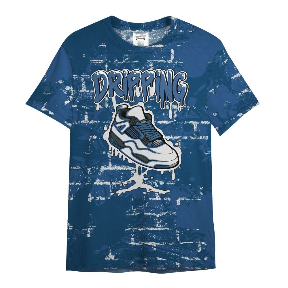 Shirt To Match High OG Midnight Navy 1s - Dripping Shoe 4S Graphic Street Art All Over Print