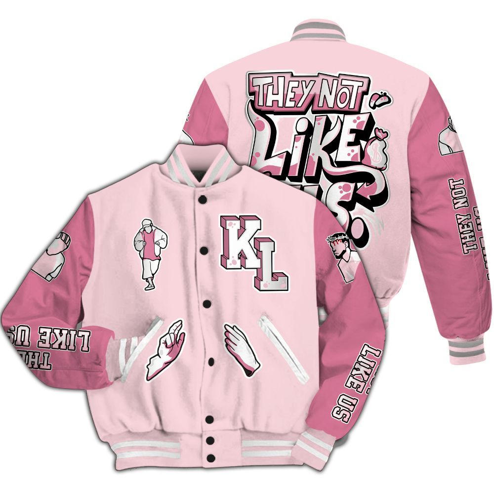 Varsity Jacket To Match GS Pearl Pink 12s - Dislike Us Graphic All Over Print