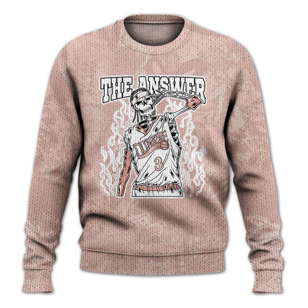 Knitted Sweater To Match Low Legend Pink 11s - Allen Answer Skeleton Heart