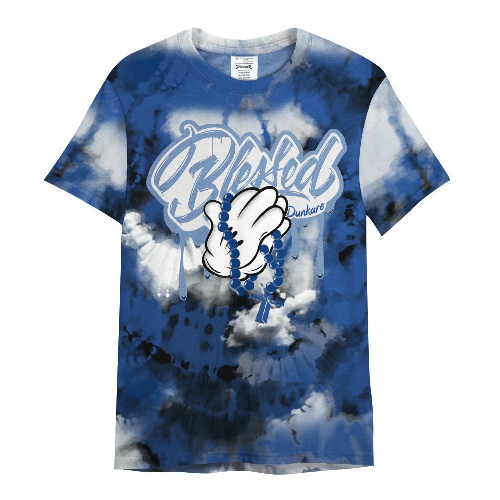 Shirt To Match High OG True Blue 1s - God Blessed Tie Dye All Over Print