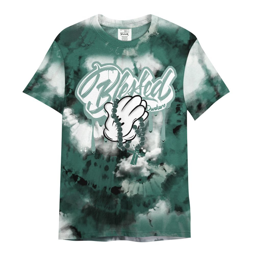 Shirt To Match RM Oxidized Green 4s - God Blessed Tie Dye All Over Print