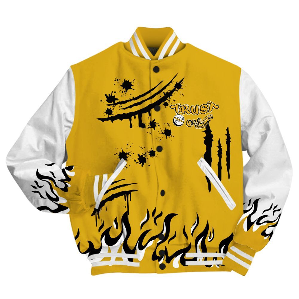 Varsity Jacket To Match Vivid Sulfur 4s - Graphic Trust No One All Over Print