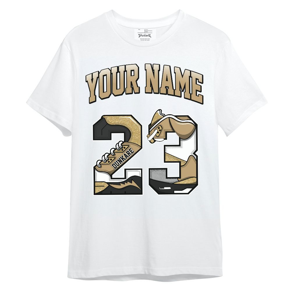 Shirt To Match High OG Black Metallic Gold 1s - Custom Name Number 23 5s Unisex Shirt