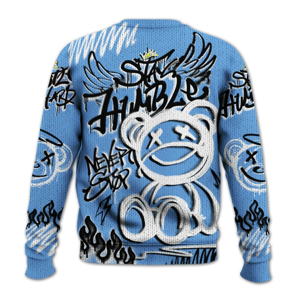 Knitted Sweater To Match University Blue 6s - Humble Drip Streetwear Graffity