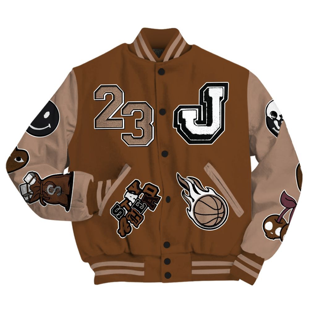 Varsity Jacket To Match Archaeo Brown 3s - Hustles Money Number 23 All Over Print