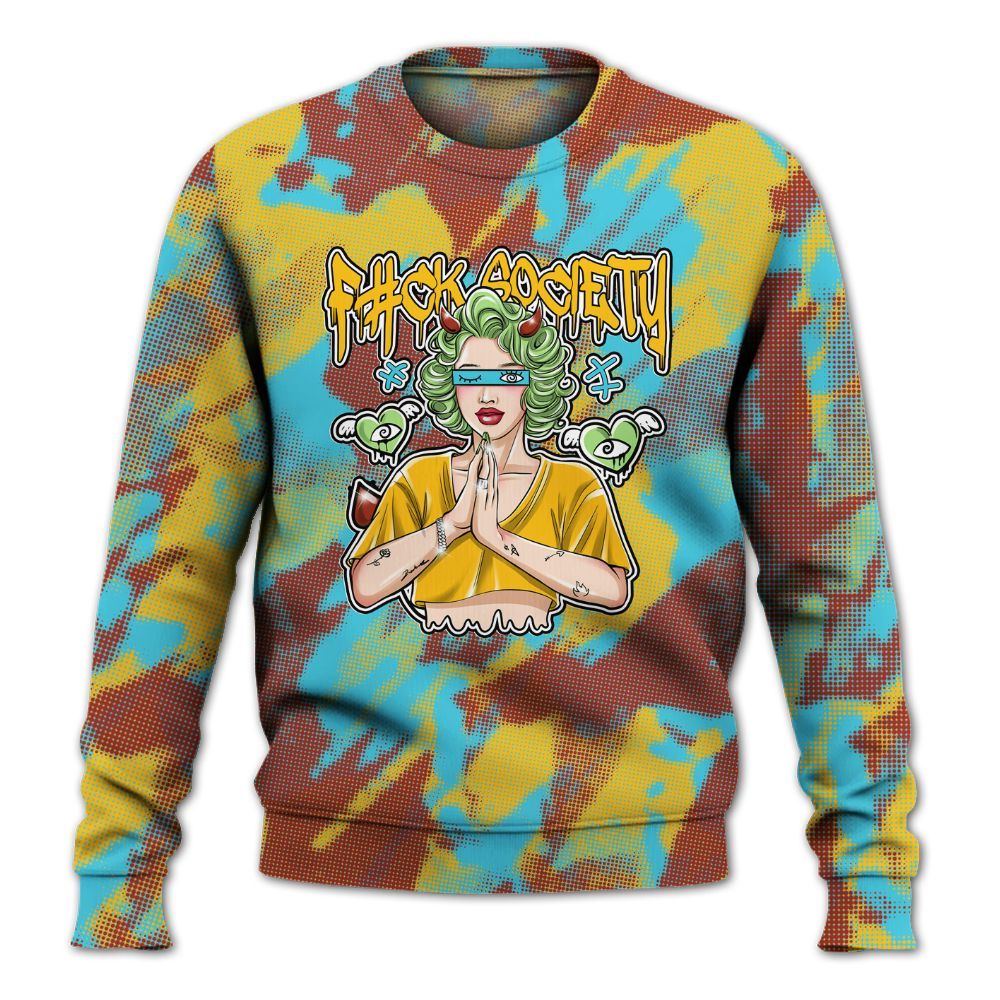 Sweatshirt To Match SB Dunk Di'Orr Greenwood - F#ck Xociety Halftone All Over Print