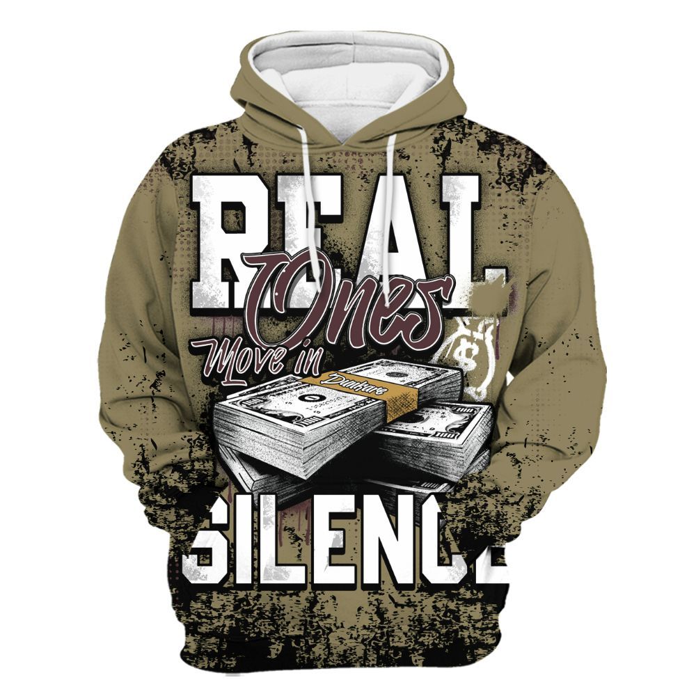 Hoodie To Match Black Olive 7s - Move In Silence Money Street Retro All Over Print