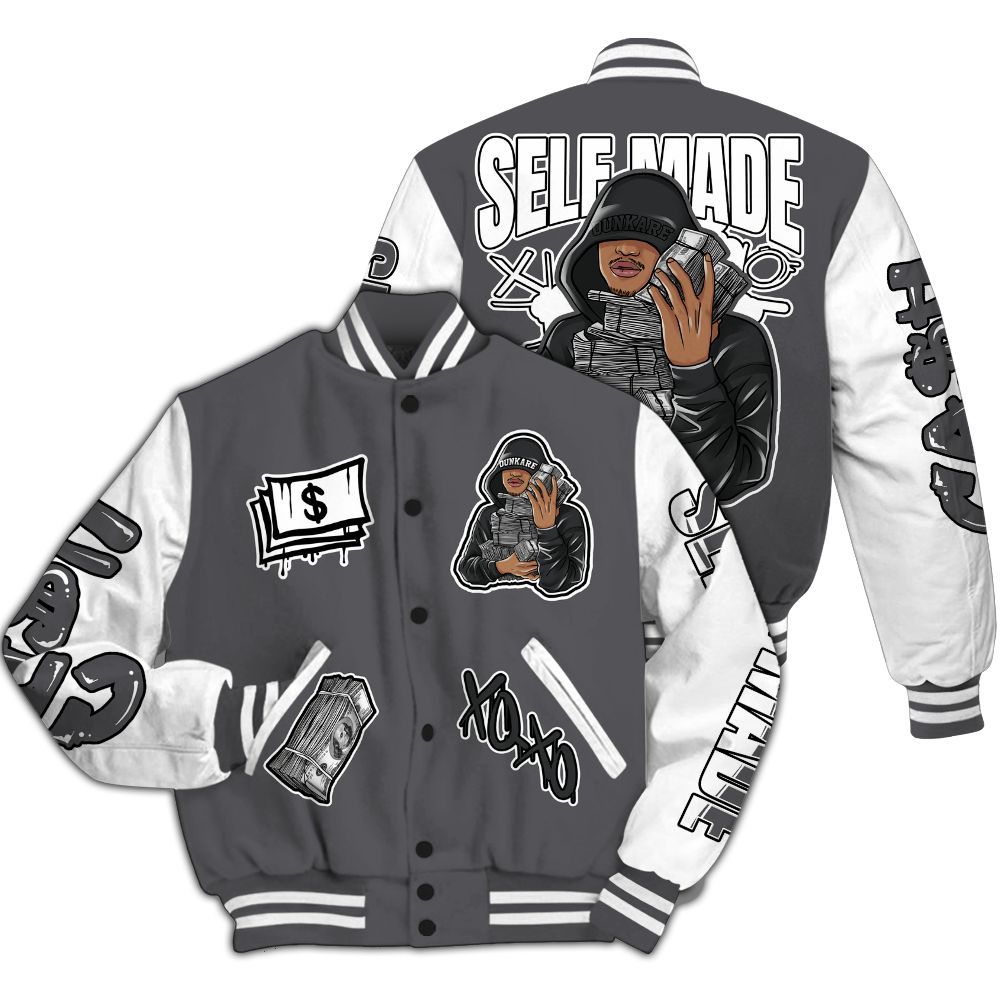 Varsity Jacket To Match White Thunder 4s - Selfmade Unique All Over Print