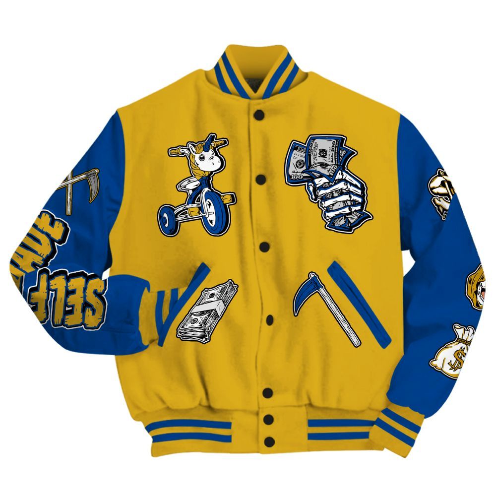Varsity Jacket To Match High Laney 1s - Self Make Skeleton All Over Print