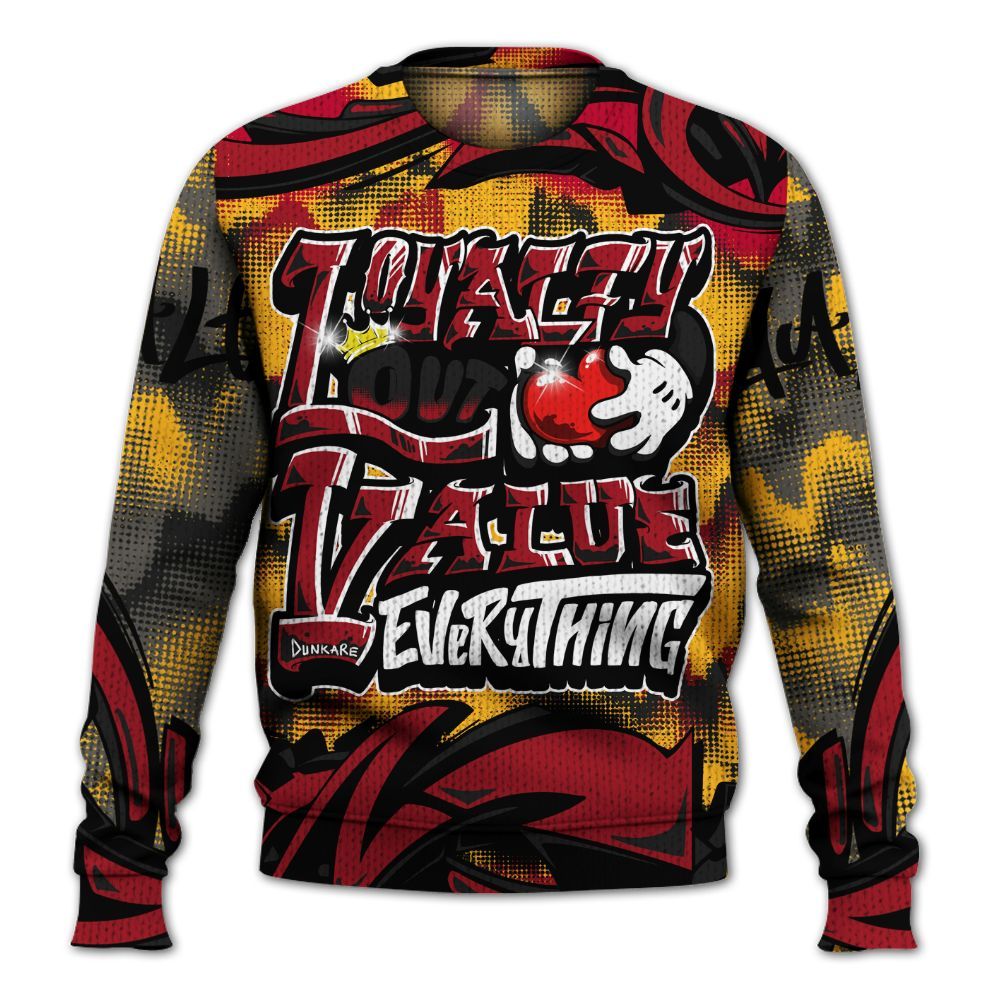 Sweater To Match White Taxi 12s Shirt, Loyalty Out Value Graffiti Graphic