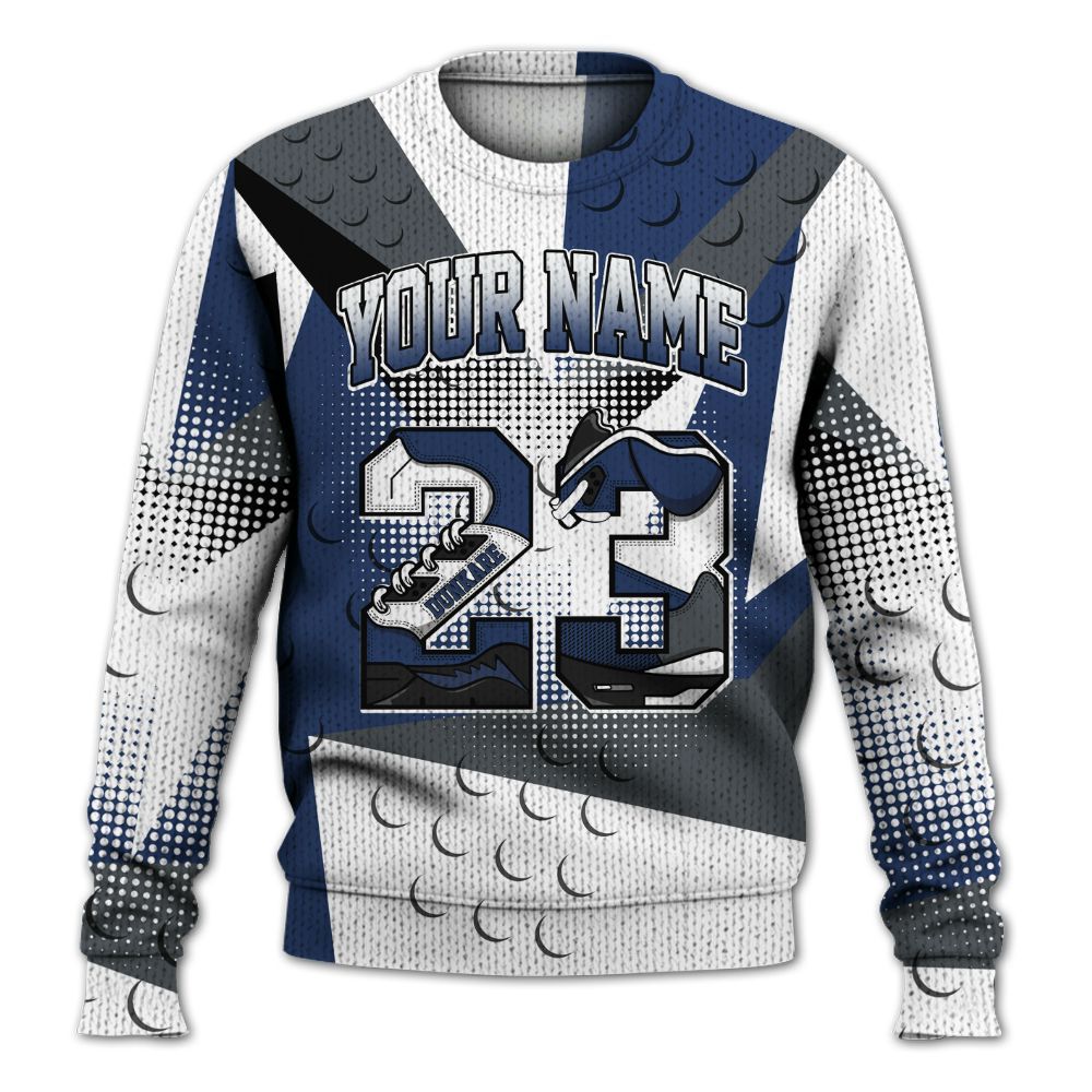 Knitted Sweater To Match Retro Flint 13s - Poly Custom Name Number 23 5s