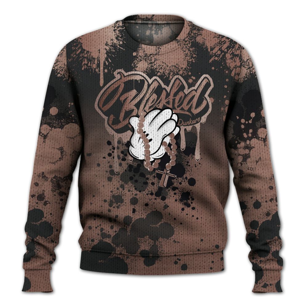 Knitted Sweater To Match KD 4 Christmas - God Blessed Ink Drip