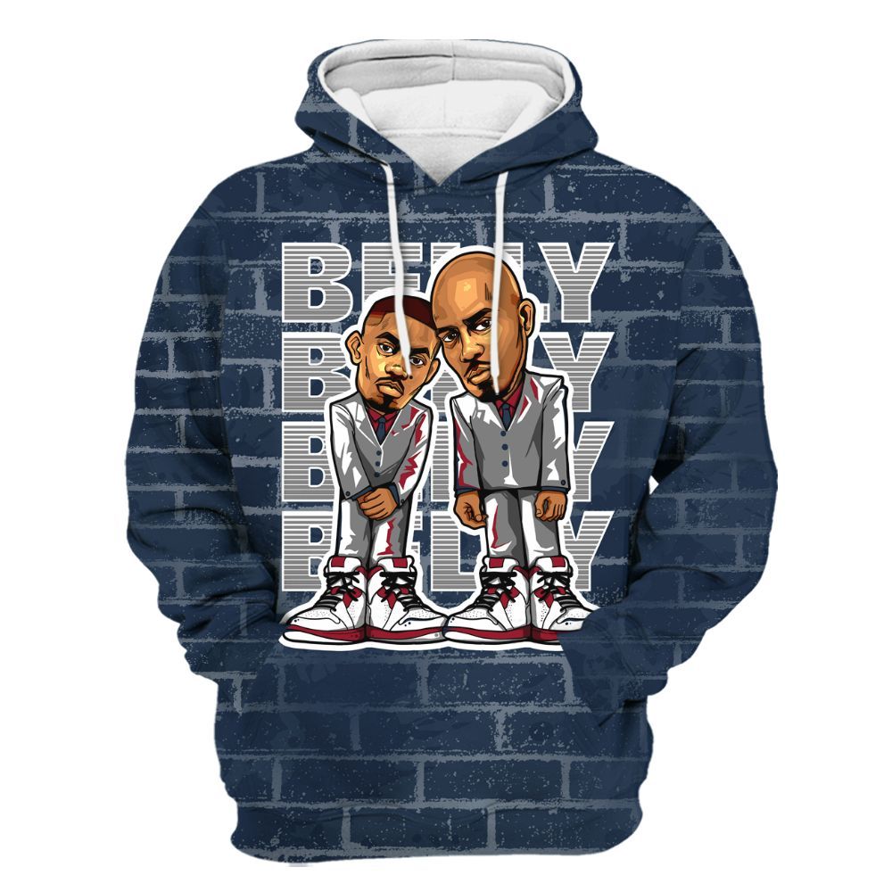 Hoodie To Match White Midnight Navy 6s - Belly Sneakers Graphic Halloween All Over Print