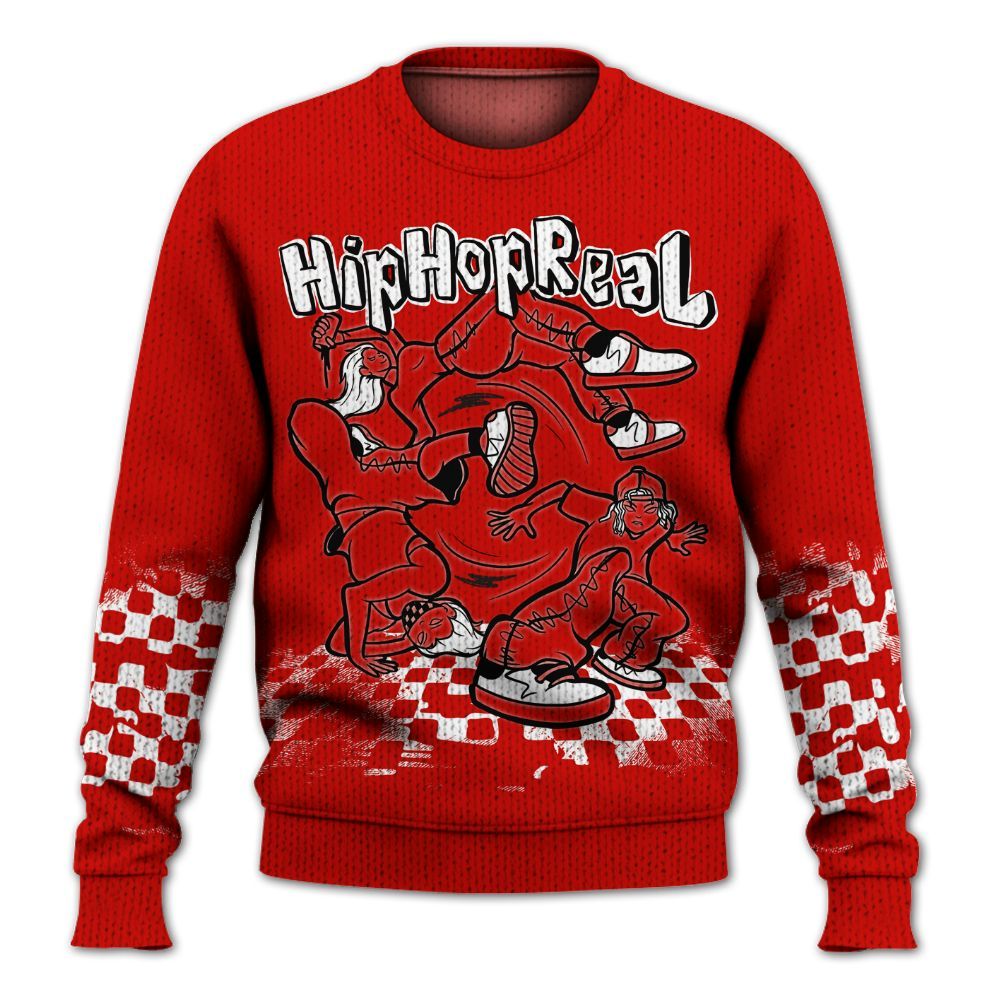 Knitted Sweater To Match Fire Red 6s - Feel Life Street Style