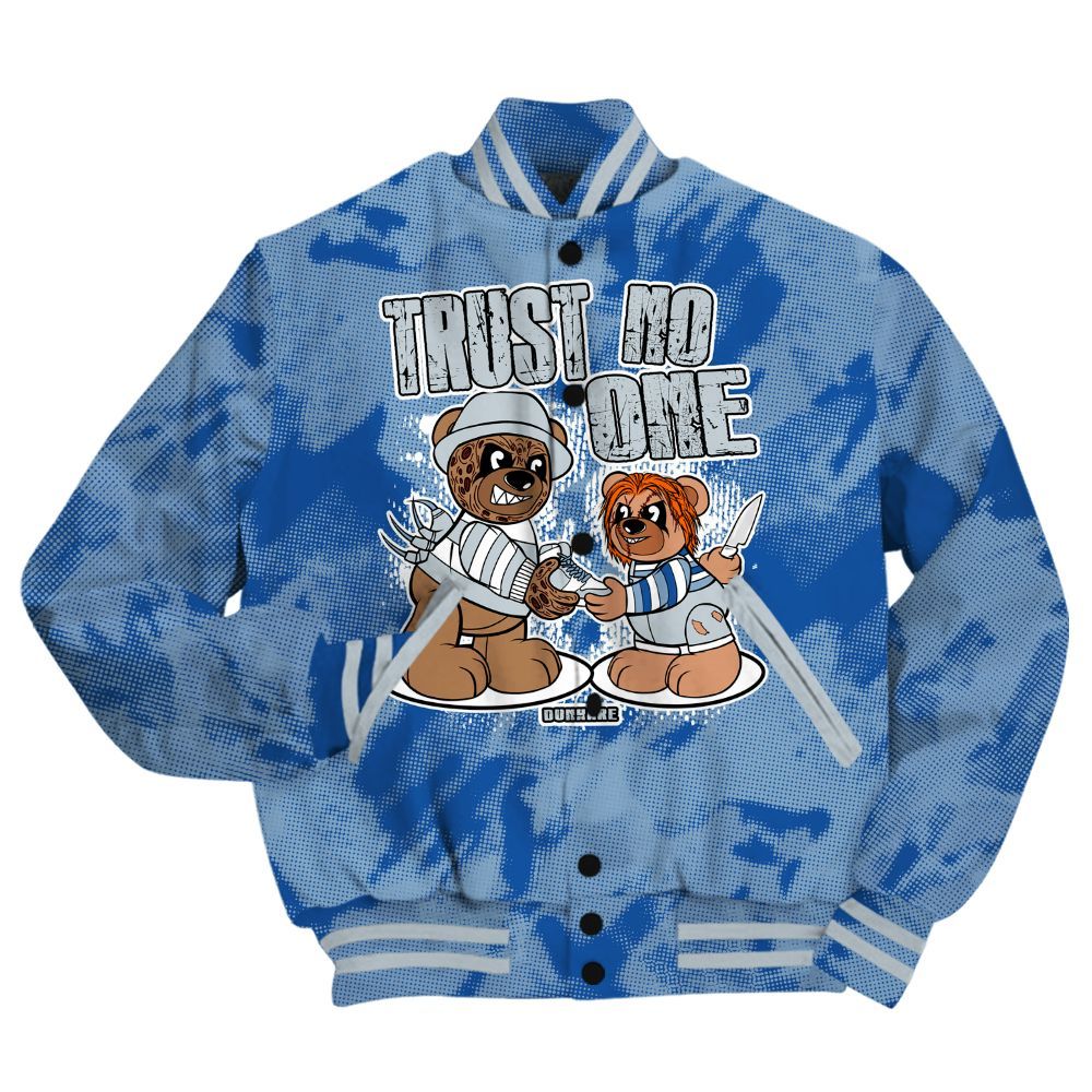 Varsity Jacket To Match Low Space Jam 11s Shirt - Trust No One Bear Abstract Halftone All Over Print