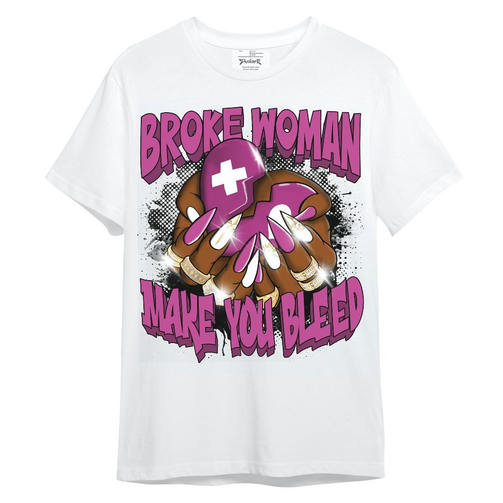 Shirt To Match Dunk Low Active Fuchsia - Broke Woman Heart Retro Unisex Shirt