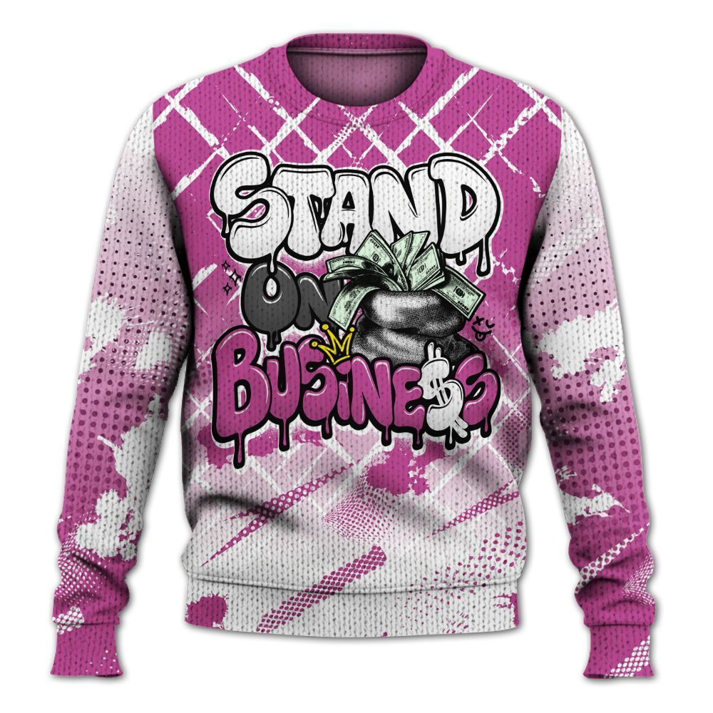 Knitted Sweater To Match Dunk Low Active Fuchsia - Halftone Stand Business Dripping
