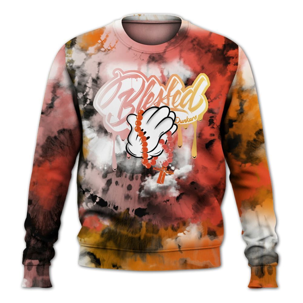 Sweatshirt To Match Dunk High Candy Corn - God Blessed Tie Dye All Over Print
