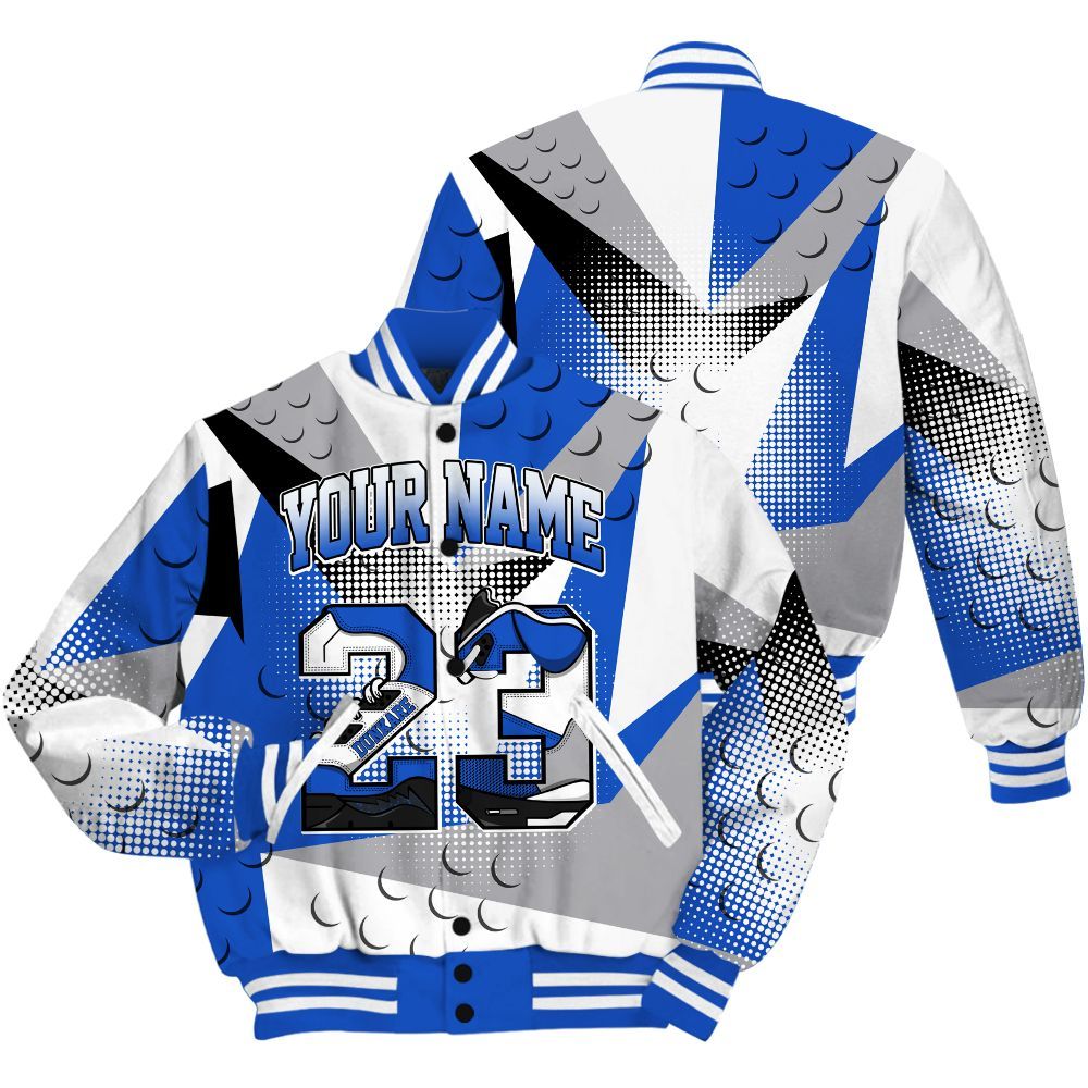 Varsity Jacket To Match Retro Stealth 5s Shirt, Poly Custom Name Number 23 5s All Over Print