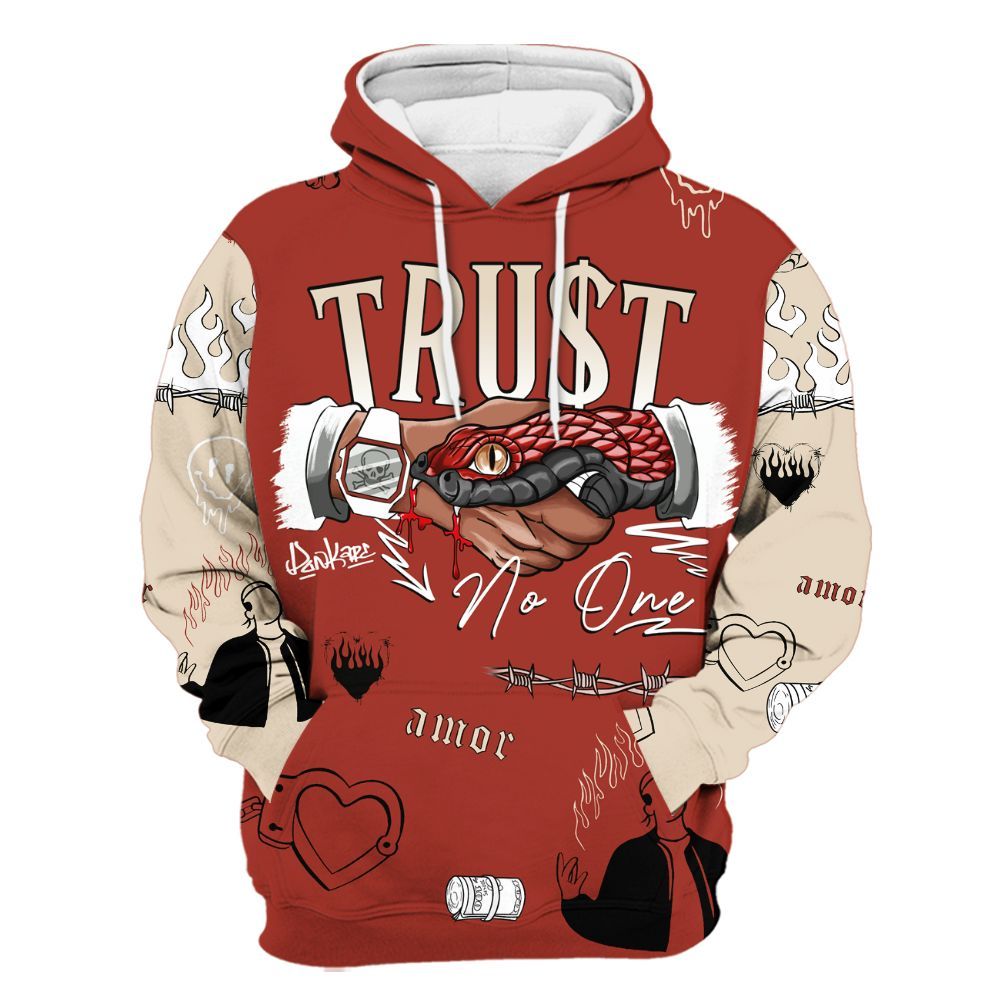 Hoodie To Match Brick After Brick 4s - Snake Trust No One All Over Print