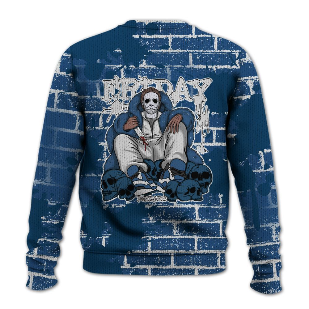 Knitted Sweater To Match High OG Midnight Navy 1s - Friday Brick