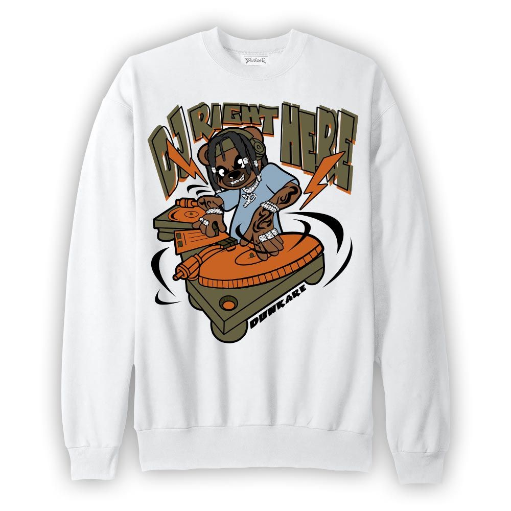 Sweatshirt To match Olive 5s Sweatshirt - DJ Right Here Bear Graphic