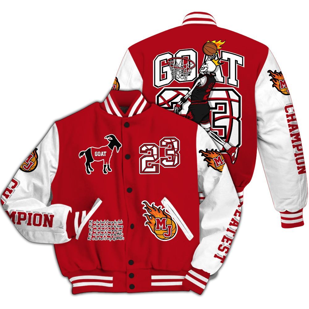 Varsity Jacket To Match Bred Velvet 11s - 23 G.0.A.T Jump Up Basketball All Over Print