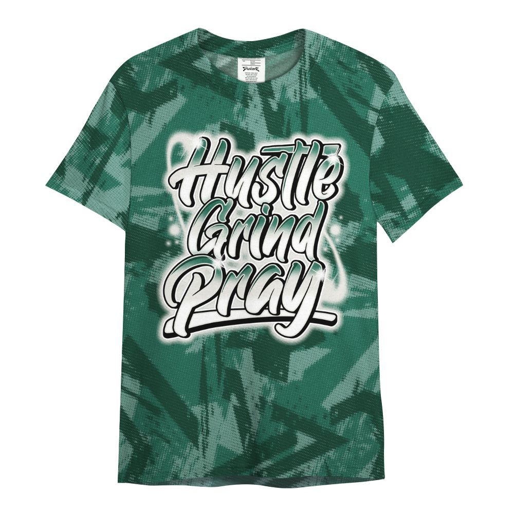 Shirt To Match Oxidized Green 4s - Hustles And Prayer Graphic Halftone All Over Print