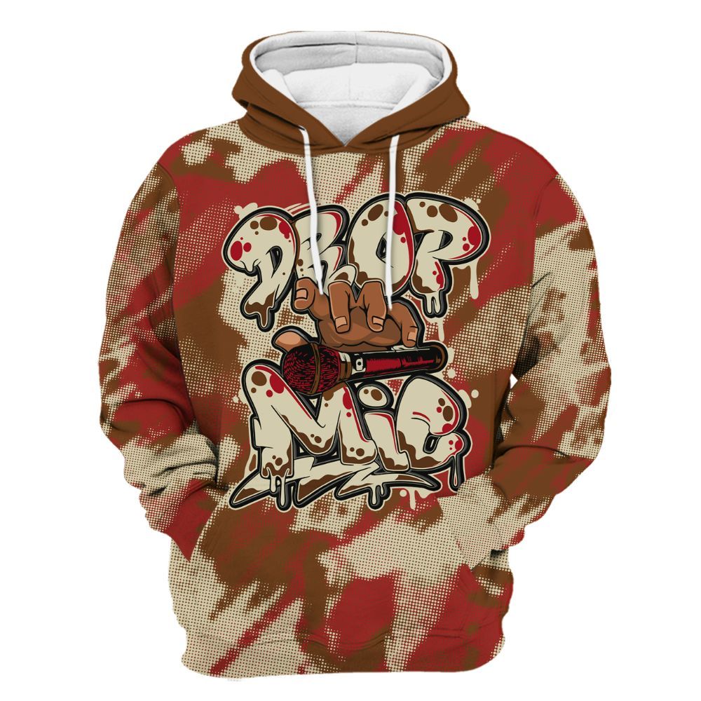 Hoodie To Match Archaeo Brown 5s - Drop Mic Abstract All Over Print