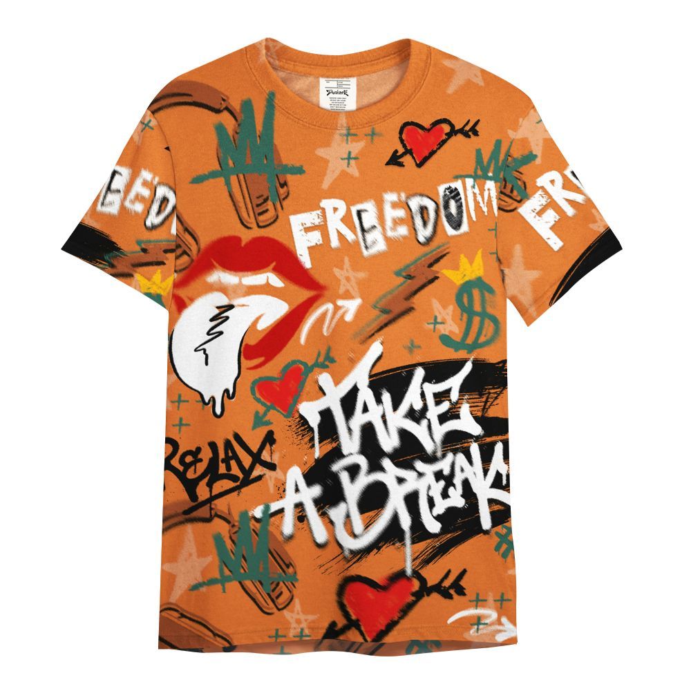 Shirt To Match Dunk Low Ceramic - Take Break Freedom Graffiti Streetwear All Over Print