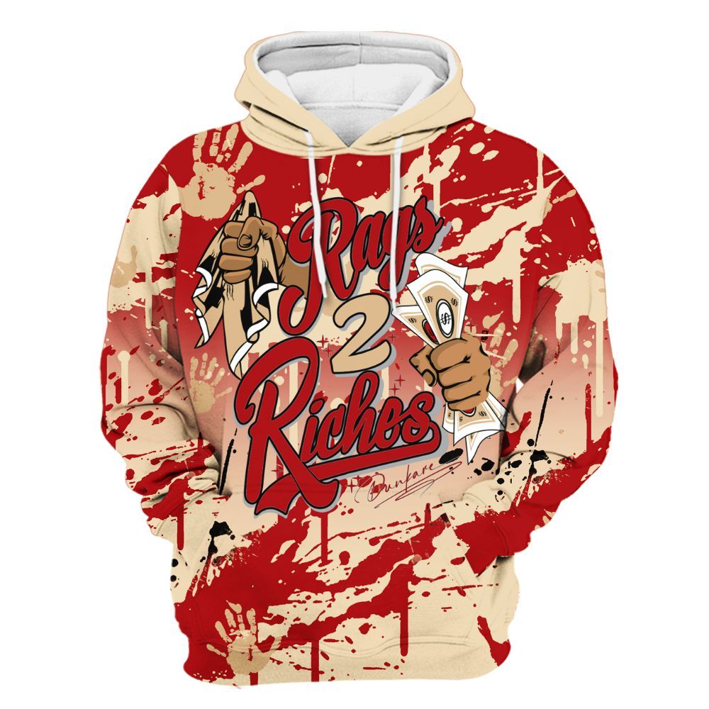 Hoodie To Match Dunk Low Strawberry Waffle - Rag 2 Riches All Over Print