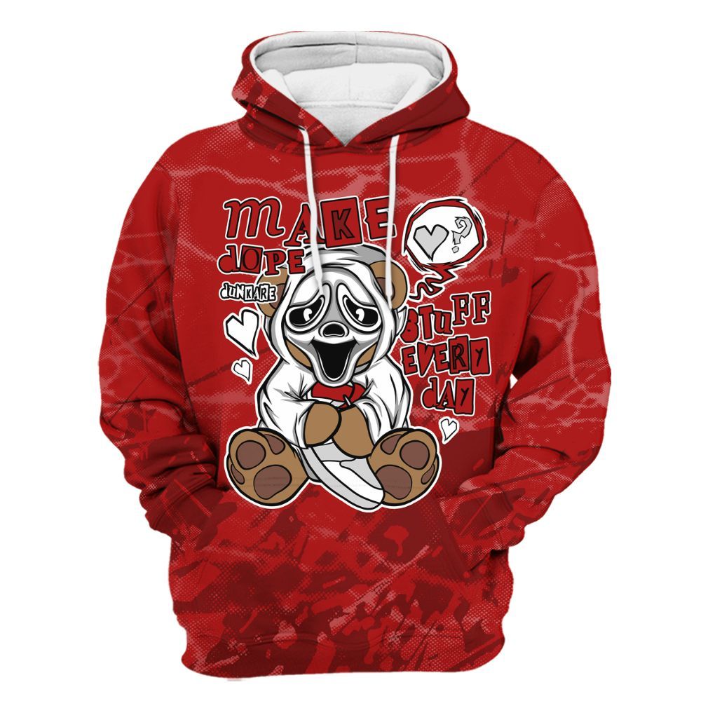 Hoodie To Match Red Taxi 12s - Make Dopes Bear Profound All Over Print