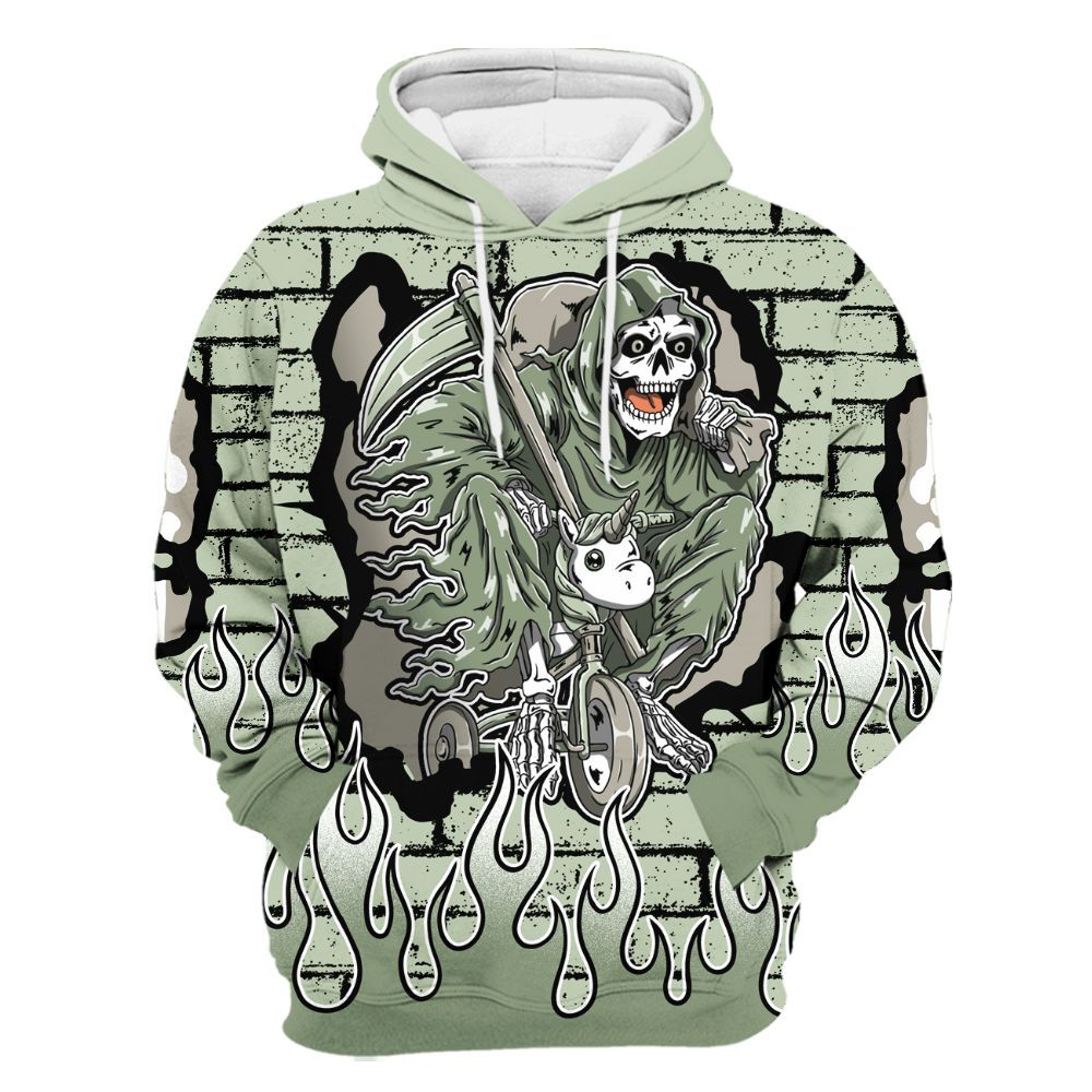 Hoodie To Match Seafoam Sail 4s - Self Make Skeleton Crashed All Over Print