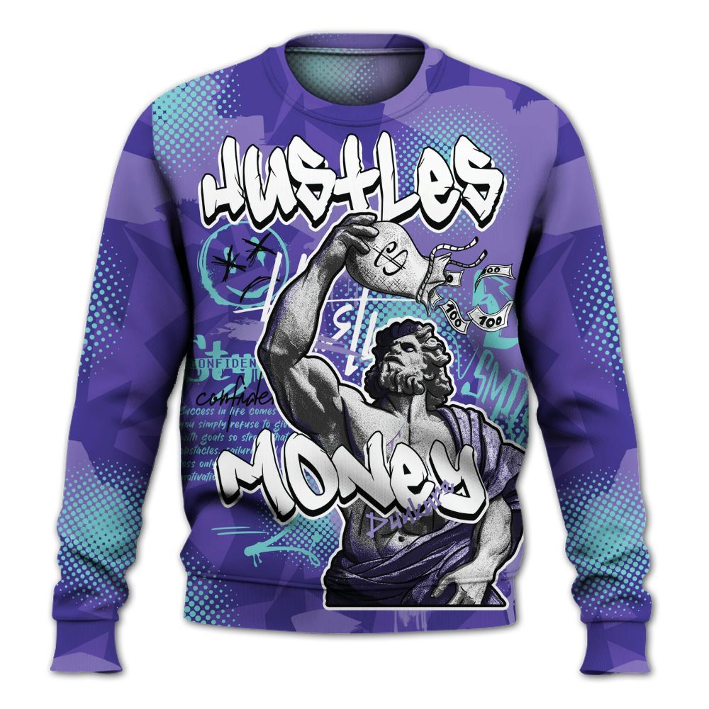 Sweatshirt To Match Low Hornets 1s - Huslte Money Retro All Over Print