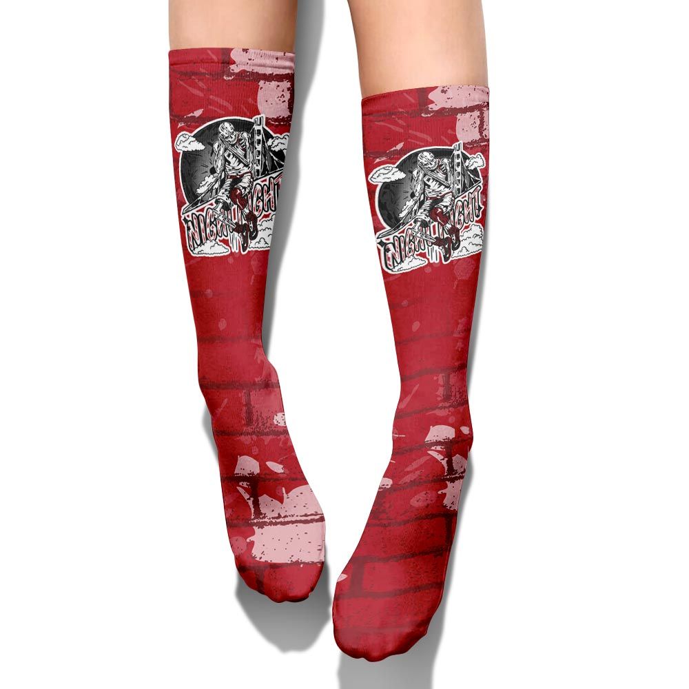 Sock To Match Bred Velvet 11s - Seeya Skeleton Brick