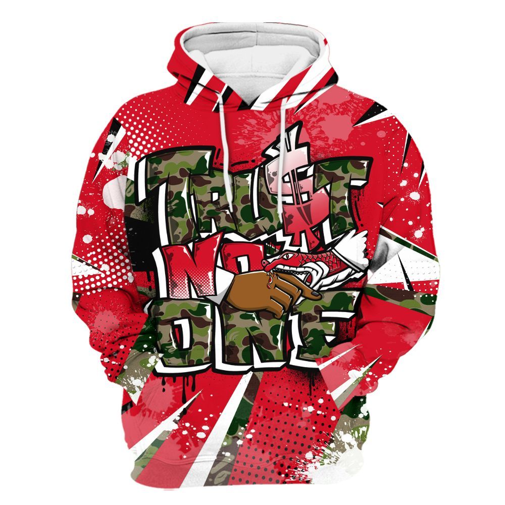 Hoodie To Match Air Max 90 Duck Camo Red - Poly Trust No One Dripping All Over Print