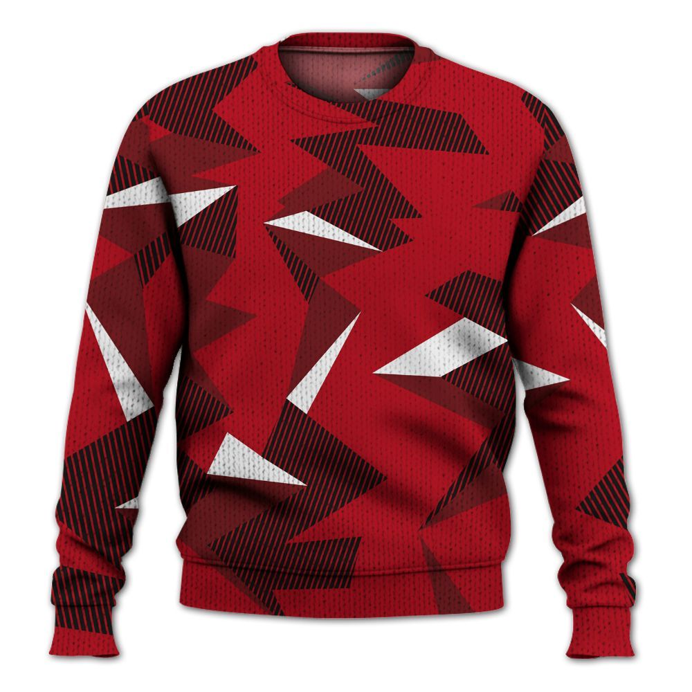 Knitted Sweater To Match Bred Velvet 11s - Geometric Camouflage Pattern