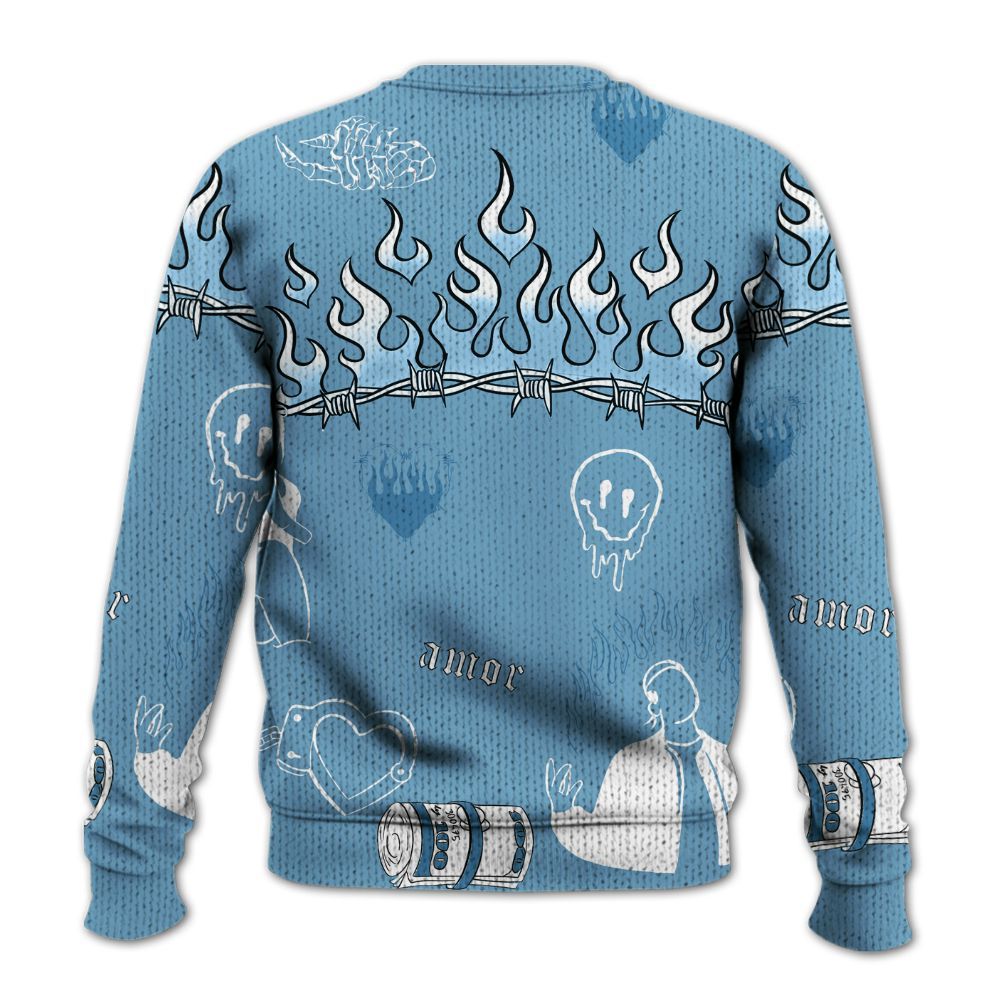 Knitted Sweater To Match High OG UNC Reimagined 1s - Snake Trust No One