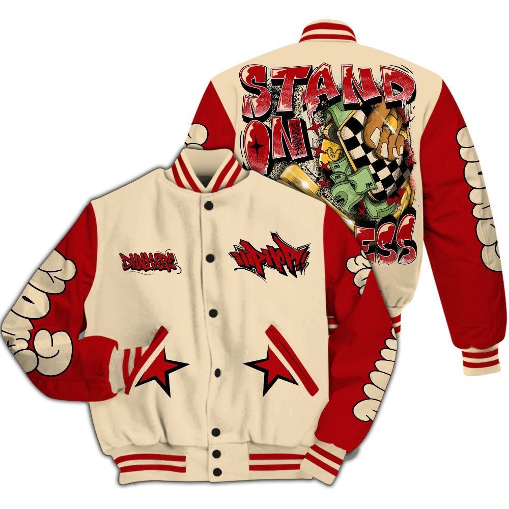 Varsity Jacket To Match Dunk Low Strawberry Waffle - Stand Business Graffiti Streetwear All Over Print